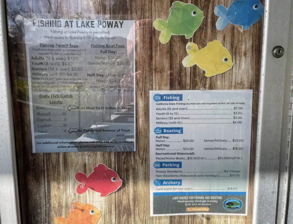 fees for fishing poway lake